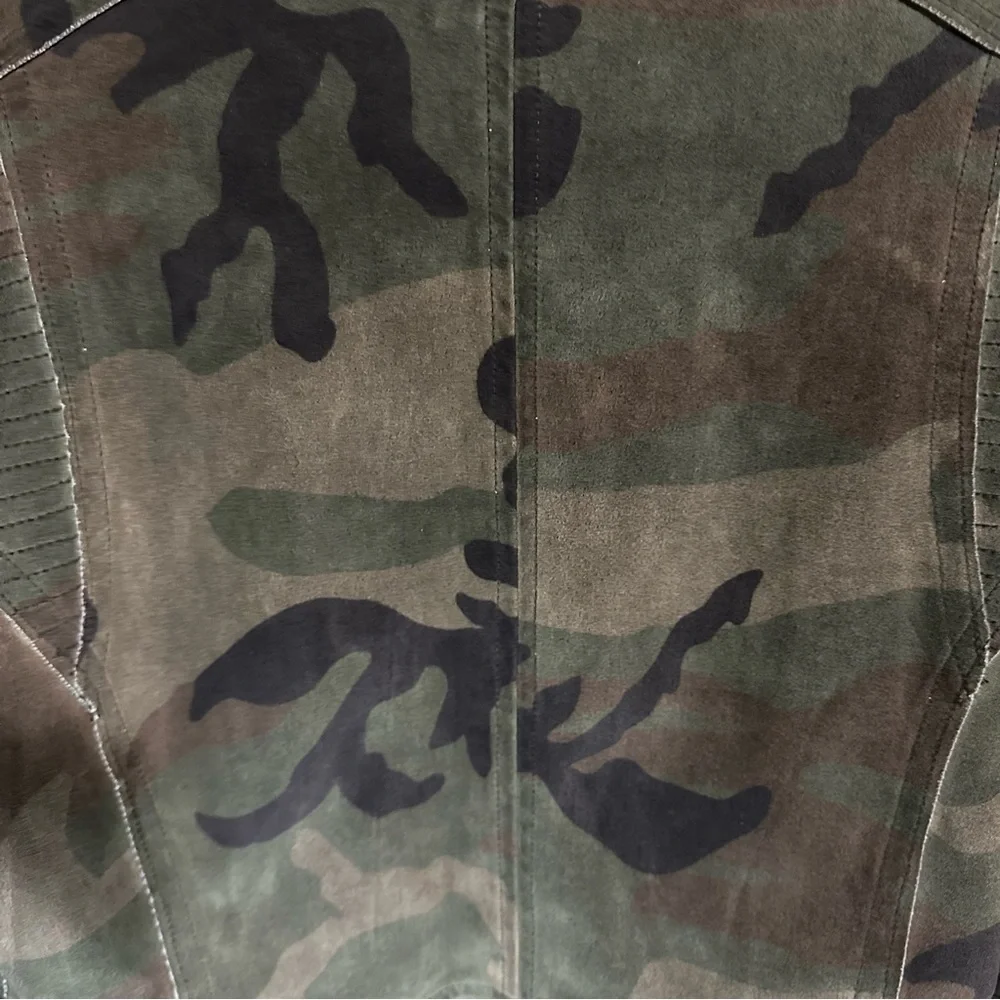Anthropologie Marrakech Marni Scuba Suede Jacket in Camo Size M - Picture 6 of 8